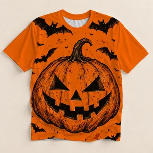 Spooky Pumpkin and Bats for Halloween Parties and Autumn Costume Events for Men All-over Print Unisex T-shirt