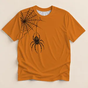 Spider Web and Black Spider Halloween Fall Party Style for Women All-over Print Unisex T-shirt