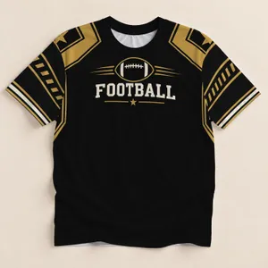Black And Gold Football Uniform Style For Game Day And Casual Fan Wear All-over Print Unisex T-shirt