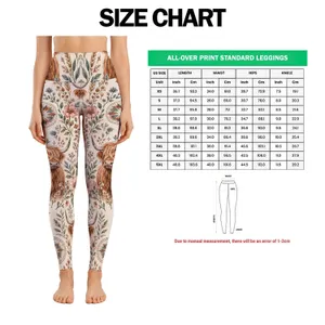 Highland Cow and Wildflower Bohemian Motifs for Cozy Weekends and Festival Style Leggings