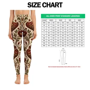 Burgundy Heart and Vine Motifs for Bohemian Getaways and Relaxed Everyday Style Leggings
