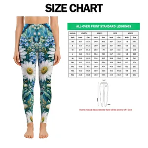Blue Butterfly and White Daisy Garden for Relaxed Summer Outings and Nature Lovers Leggings