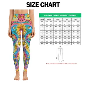Rainbow Peace Signs, Smiling Daisies And Hearts For Carefree Festival Weekend Style Leggings