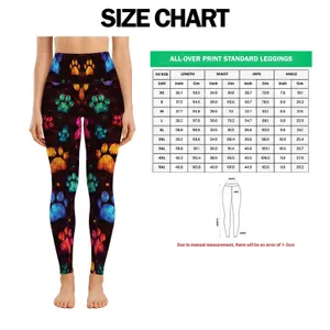 Colorful Dog Paw Prints for Pet Lovers, Weekend Adventures, and Everyday Casual Style Leggings