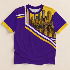 Minnesota Skyline and River Bridge for North Star Pride and Everyday City Adventures All-over Print Unisex T-shirt