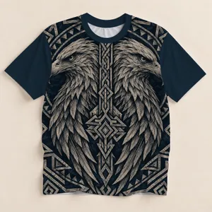 Twin Eagle Knotwork for Rugged Mountain Adventures and Outdoor Weekends All-over Print Unisex T-shirt