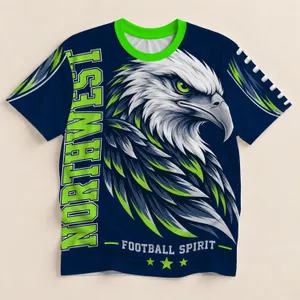 Fierce Eagle and Football Spirit for Game Day and Training Fans All-over Print Unisex T-shirt