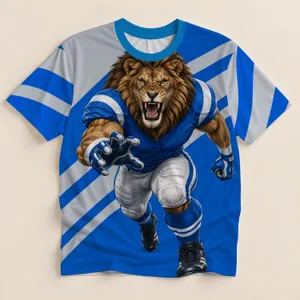 Roaring Football Lion Athlete for Game Day Celebrations and Dedicated Soccer Fans All-over Print Unisex T-shirt