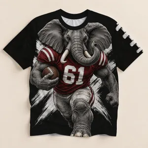 Charging Elephant Football Mascot for Game Day and Football Fans of All Ages All-over Print Unisex T-shirt