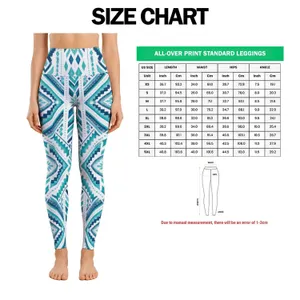 Teal Black Geometric Motif For Everyday Casual Style And Weekend Athleisure For Women Leggings