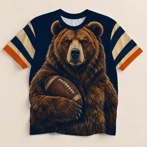 Vintage Bear Football Art for Game Day, Tailgating and Classic Sports Fans All-over Print Unisex T-shirt