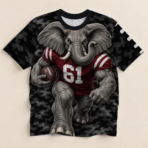 Elephant Football Mascot for Game Day Fans and Football Season Supporters All-over Print Unisex T-shirt
