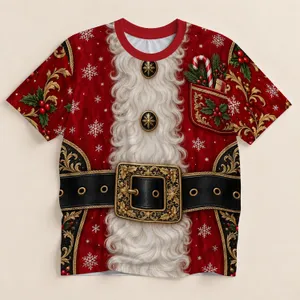 Santa Suit Snowflakes for Festive Christmas Parties and Cozy Holiday Gatherings for Men All-over Print Unisex T-shirt