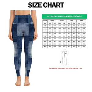 Indigo Denim-Look Panels for Casual Weekends and Relaxed Everyday Streetwear Style Leggings