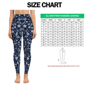 Navy And Ivory Ditsy Wildflowers For Polished Everyday Outings And Weekend Wear Leggings