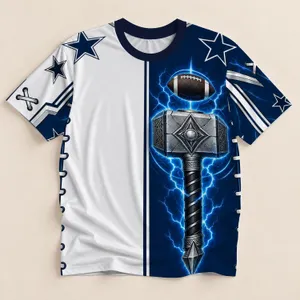 Football Hammer And Lightning Style For Game Day Fans And Fantasy Sports Enthusiasts All-over Print Unisex T-shirt