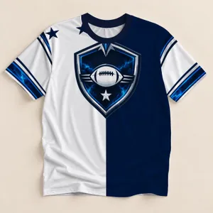 Midnight Navy Football Shield for Game Day and Weekend Sports Fans All-over Print Unisex T-shirt