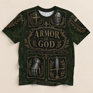 Armor of God Faith Warrior Emblems for Church Fellowship and Everyday Devotion All-over Print Unisex T-shirt