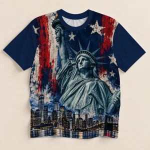 Puerto Rico Statue of Liberty Skyline for Island Pride Festivals, Travel and Leisure All-over Print Unisex T-shirt