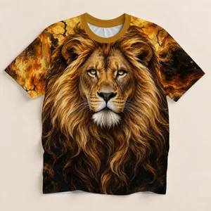 Golden Lion Face With Amber Mane For Bold Outdoor Style And Everyday Adventure Wear All-over Print Unisex T-shirt