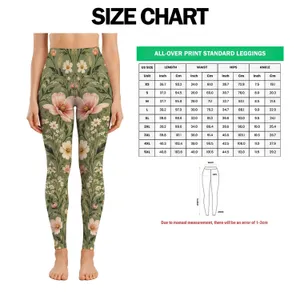 Matcha Wildflower Blooms for Summer Garden Strolls and Relaxed Getaways Leggings