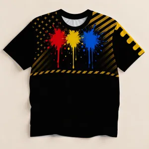 Black Gold Football Laces and Color Splash for Game Day Style All-over Print Unisex T-shirt
