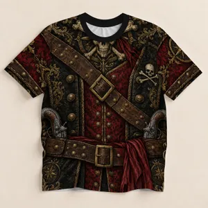 Pirate Skull And Crossbones Costume Detail For Themed Parties And Nautical Style All-over Print Unisex T-shirt