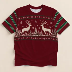 Ivory Reindeer and Snowflakes for Festive Christmas Gatherings and Winter Golf All-over Print Unisex T-shirt