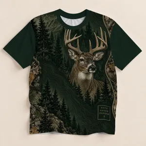 Whitetail Deer Forest Camo for Hunting, Hiking and Outdoor Adventure Lifestyle All-over Print Unisex T-shirt