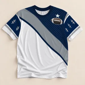 Navy Football and Star Emblem for Weekend Sports and Casual Outdoor Wear All-over Print Unisex T-shirt