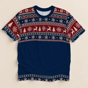 Nordic Reindeer Snowflake Holiday Style for Christmas Gatherings and Winter Golf All-over Print Unisex T-shirt