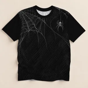 Silver Spider Web Gothic Style for Halloween Parties and Dark Everyday Wear All-over Print Unisex T-shirt