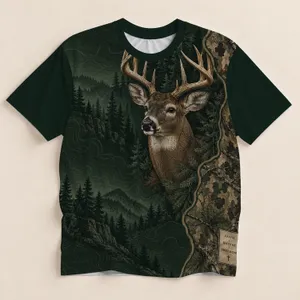 Whitetail Deer And Pine Forest For Hunting Trips And Woodland Outdoor Adventures All-over Print Unisex T-shirt