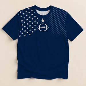 Navy Football Star and Laces for Game Day, Tailgating, and Casual Fan Wear All-over Print Unisex T-shirt