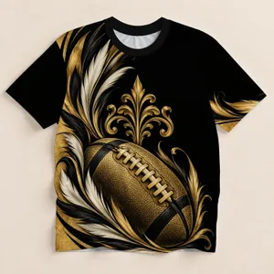 Gold Football With Sweeping Feathers For Tailgate Game Day And New Orleans Fans All-over Print Unisex T-shirt