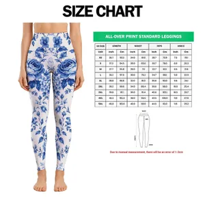 Indigo Blue Porcelain Florals for Fresh Spring Outings and Relaxed Autumn Daywear Leggings