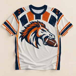 Roaring Horse Football Emblem for Game Day Tailgates and Gridiron Fans All-over Print Unisex T-shirt