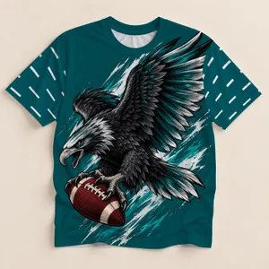 Dynamic Eagle Gripping Football for Game Day Spirit and Weekend Sports Fans Everywhere All-over Print Unisex T-shirt