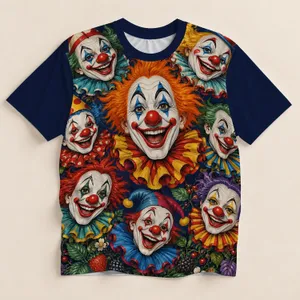Colorful Clown Faces for Carnival Nights and Playful Streetwear for Bold Style Fans All-over Print Unisex T-shirt