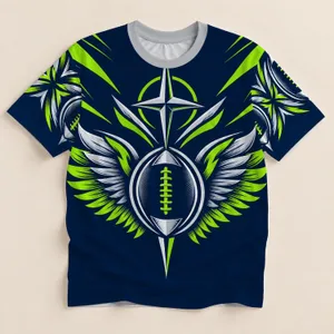 Compass Football and Silver Wings for Game Day Tailgates and Weekend Fan Gatherings All-over Print Unisex T-shirt