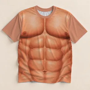 Faux Muscular Torso Look for Costume Parties and Playful Casual Wear for Men All-over Print Unisex T-shirt