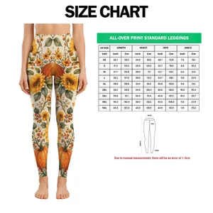 Pumpkins And Sunflowers For Halloween Harvest Season And Everyday Autumn Wear Leggings