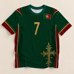 Portuguese Green and Red Football Colors for Match Day and Stadium Fan Supporters All-over Print Unisex T-shirt