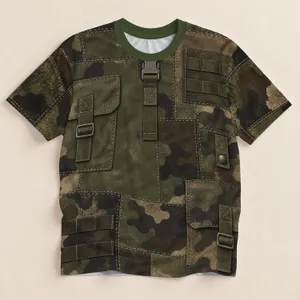 Olive Patchwork Camouflage Utility Style for Outdoors and Everyday Wear All-over Print Unisex T-shirt