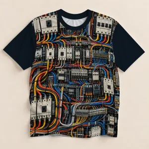 Dense Industrial Circuitry and Tangled Wires for Workshop Days and Tech Enthusiasts All-over Print Unisex T-shirt