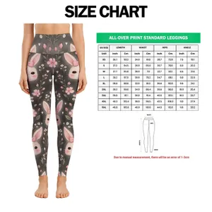 Blush Bow Bunny Faces for Easter Celebrations and Springtime Garden Outings for Women Leggings