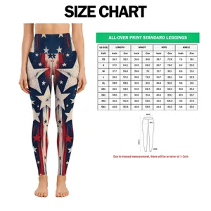 Distressed Red, White And Navy Stars For Summer Festivals And Outdoor Celebrations Leggings