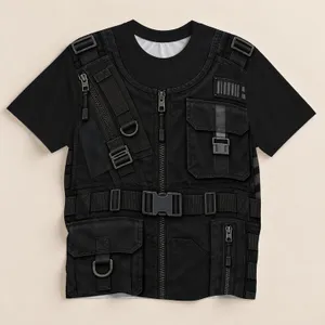 Black Tactical Utility Vest Look for Hardcore Streetwear and Urban Adventures All-over Print Unisex T-shirt