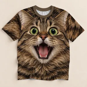 Wide-Eyed Tabby Cat Face For Playful Everyday Style And Expressive Cat Lover Gifts All-over Print Unisex T-shirt