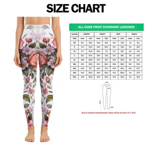 Coral Rose And Lavender Blooms For Garden Strolls And Relaxed Everyday Style For Her Leggings